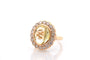 Bague 53 Bague en or jaune 18k avec orthose et diamants 58 Facettes 27033