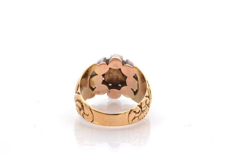 Bague 54 Bague ancienne en or 18k et argent sertie de diamants 58 Facettes 27061