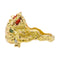 Bague 52 Bague Cocktail Or jaune Corail, Péridot, Perle 58 Facettes 2709310CN