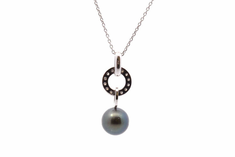 Collier Collier en diamants et perle de culture de Tahiti 58 Facettes 27122