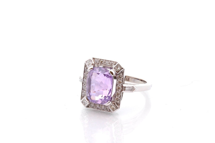 Bague 53 Bague Art déco en platine au saphir violet et diamants 58 Facettes 27137-27182