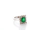 Bague 55 Bague vintage en platine avec émeraude et diamants 58 Facettes 27162