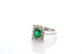 Bague 55 Bague vintage en platine avec émeraude et diamants 58 Facettes 27162