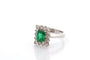 Bague 55 Bague vintage en platine avec émeraude et diamants 58 Facettes 27162