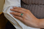 Bague 55 Bague vintage en platine avec émeraude et diamants 58 Facettes 27162