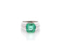 Bague 55 Bague vintage en platine avec émeraude 4,39 ct et diamants 58 Facettes 25822A - 27164