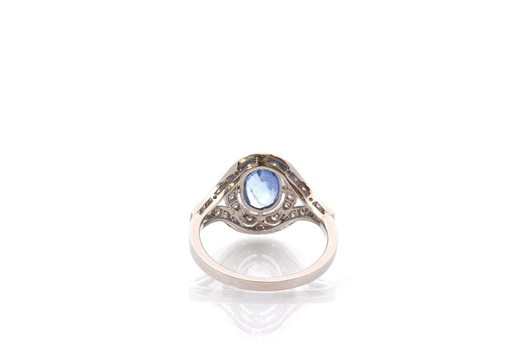 Bague 55 Bague Art déco saphir et diamants en platine 58 Facettes 27175