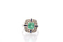 Bague 55 Bague Art déco en platine émeraude, diamants et saphirs 58 Facettes 27176
