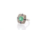Bague 55 Bague Art déco en platine émeraude, diamants et saphirs 58 Facettes 27176