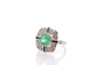 Bague 55 Bague Art déco en platine émeraude, diamants et saphirs 58 Facettes 27176
