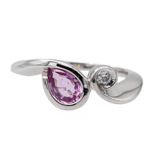Bague 54 Bague Toi & Moi Or blanc Saphir, Diamant 58 Facettes 2718334CN