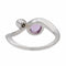 Bague 54 Bague Toi & Moi en or blanc 18 carats avec saphir rose et diamant 58 Facettes 2718334CN
