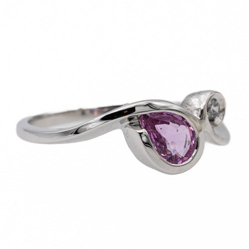 Bague 54 Bague Toi & Moi Or blanc Saphir, Diamant 58 Facettes 2718334CN