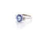 Bague 53 Bague saphir de Ceylan non chauffé 4,22 ct et diamants en platine 58 Facettes 27221-27420-27619
