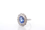 Bague 56 Bague vintage saphir de Ceylan 4,09 ct et diamants en platine 58 Facettes 25641-27222