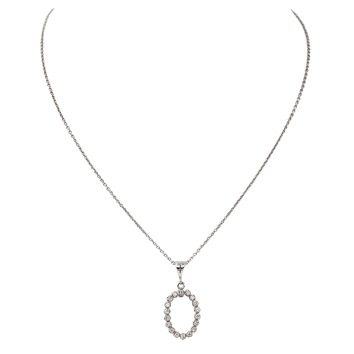 Collier Collier Chaîne + pendentif Or blanc, Platine Diamant 58 Facettes 2722615CN