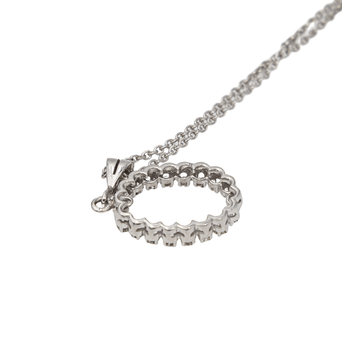 Collier Collier avec pendentif géométrique en or blanc 18 carats, platine et diamants 58 Facettes 2722615CN