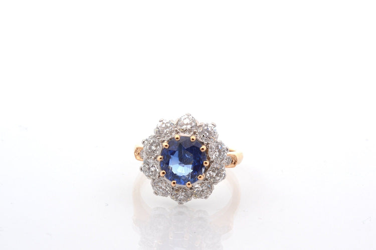 Bague 52 Bague saphir de Birman 2,19 ct et diamants en platine et or 18k 58 Facettes 27236-27417-27461
