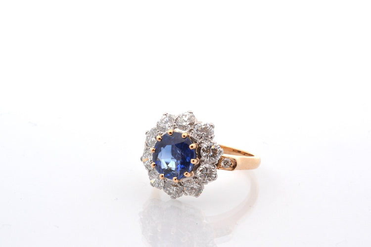 Bague 52 Bague saphir de Birman 2,19 ct et diamants en platine et or 18k 58 Facettes 27236-27417-27461