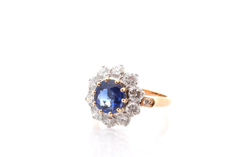 Bague 52 Bague saphir de Birman 2,19 ct et diamants en platine et or 18k 58 Facettes 27236-27417-27461