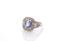 Bague 53 Bague vintage en platine avec saphir de Ceylan et diamants 58 Facettes 25831-27264
