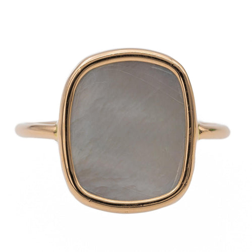 Bague 56 Ginette NY Bague White mop antique Or rose Nacre 58 Facettes 2730190CN