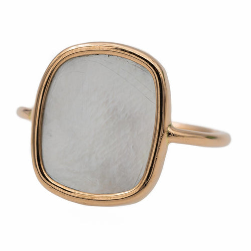 Bague 56 Ginette NY Bague White mop antique Or rose Nacre 58 Facettes 2730190CN