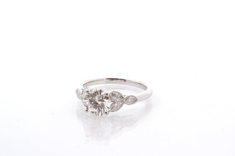 Bague 53 Bague diamant 1,37 ct F/VS1 en platine 58 Facettes 27332-27377