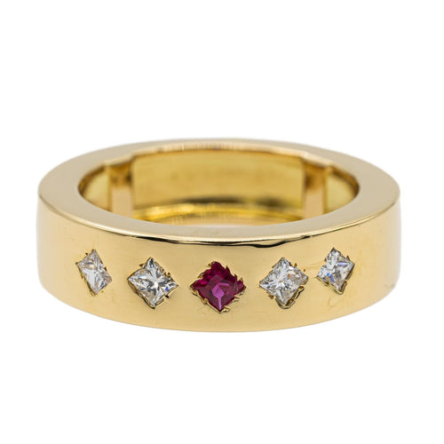 Bague 52 Bague Or jaune Rubis, Diamant 58 Facettes 2734047CN