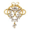 Broche Broche Art nouveau en or jaune, blanc et rose 18 carats avec perles et diamants 58 Facettes 2734285CN