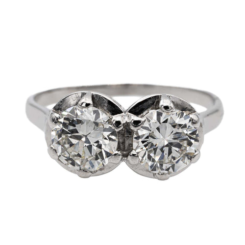 Bague 53 Bague Toi et Moi Platine Diamant 58 Facettes 2735890CN
