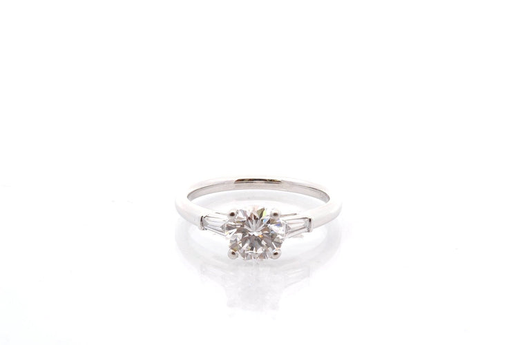 Bague 53 Bague en platine avec diamants 1,14 ct F/VVS2 58 Facettes 27359-27378