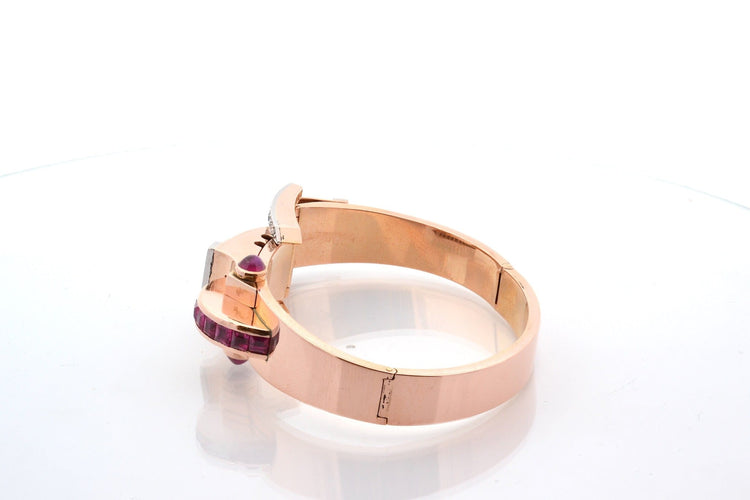 Bracelet Bracelet tank rubis et diamants en or jaune 18k 58 Facettes 27365