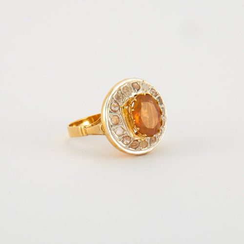 Bague 56 Bague Opale de Feu Diamants 58 Facettes DV0253-1