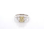 Bague 53 Bague en platine avec diamant jaune 2,01 ct et diamants 58 Facettes 27426-27584