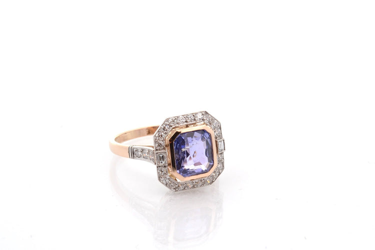 Bague 53 Bague saphir violet 2,36 ct et diamants en platine et or 18k 58 Facettes 27454-27186