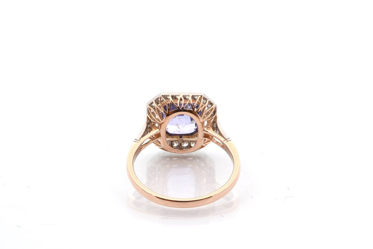 Bague 53 Bague saphir violet 2,36 ct et diamants en platine et or 18k 58 Facettes 27454-27186