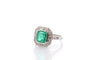 Bague 53 Bague Art déco en platine avec émeraude 1,93 ct et diamants 58 Facettes 27455-27179