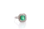 Bague 53 Bague Art déco en platine avec émeraude 1,93 ct et diamants 58 Facettes 27455-27179