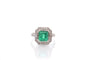 Bague 53 Bague Art déco en platine avec émeraude 1,93 ct et diamants 58 Facettes 27455-27179
