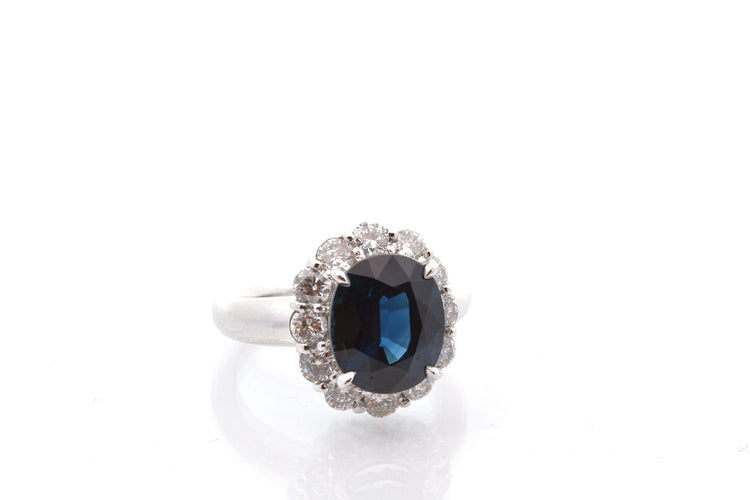 Bague 52 Bague vintage en platine saphir de Ceylan et diamants 58 Facettes 27489dv