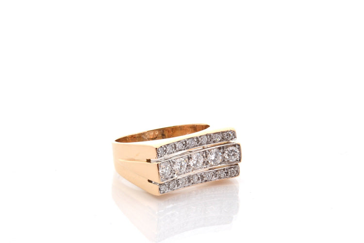 Bague 53 Bague vintage en or 18k et platine avec diamants 58 Facettes 27490dv