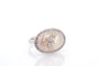 Bague 53 Bague en or blanc 18k, nacre et diamants 58 Facettes 27517