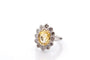 Bague 50.5 Bague en or 18k avec saphir jaune 4,68 ct et diamants 58 Facettes 27550-27181