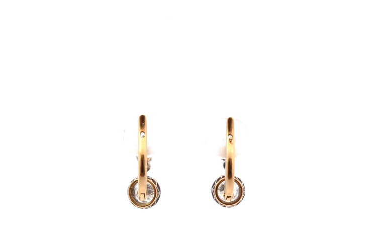 Boucles d'oreilles Boucles d'oreilles vintage en or et platine serties de diamants 58 Facettes 27552