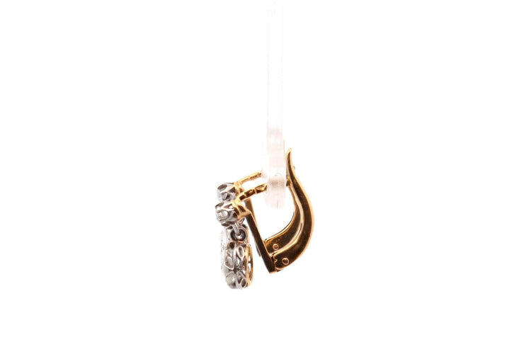 Boucles d'oreilles Boucles d'oreilles vintage en or et platine serties de diamants 58 Facettes 27552