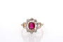 Bague 52.5 Bague ancienne en or 18k et platine, rubis et diamants 58 Facettes 27583