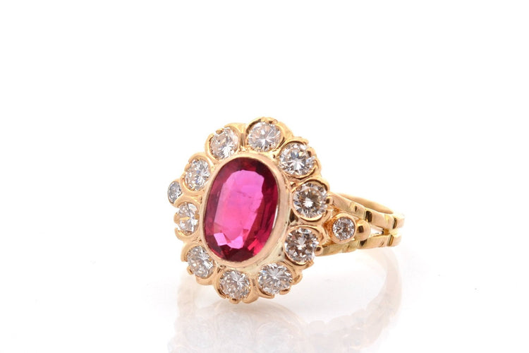 Bague 56 Bague vintage rubis et diamants en or 18 carats 58 Facettes 27590