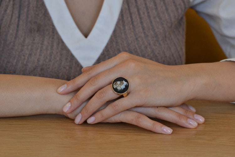 Bague 58.5 Bague vintage camée en or 18K 58 Facettes 27623