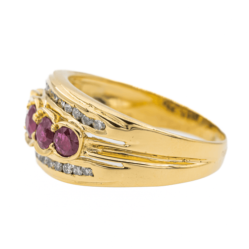 Bague 57 Bague  Or jaune Rubis, Diamant 58 Facettes 2763556CN